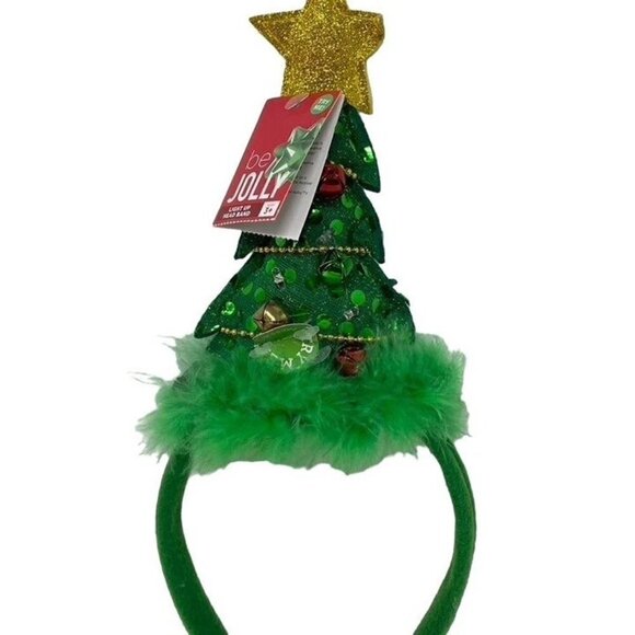 Christmas Tree Light Up Holiday Sequin Headband Novelty Photos Party NWT - Picture 4 of 5